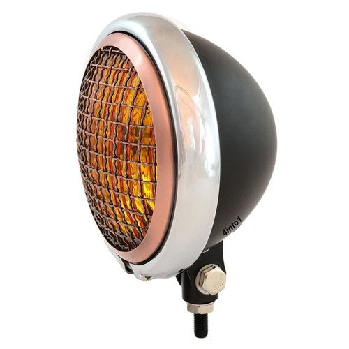 5.75" Bottom Mount Headlight w/ Grill - Matte Black Chrome Bronze Amber