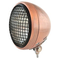 7" Bottom Mount Motorcycle H4 Halogen Headlight w/ Grill - Bronze - Clear