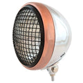 7" Bottom Mount Motorcycle H4 Halogen Headlight w/ Grill - Chrome Bronze Black