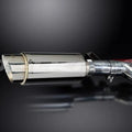 Delkevic Mini 8" Stainless Round Muffler Slip On - Honda NT650 Hawk 1988-1993