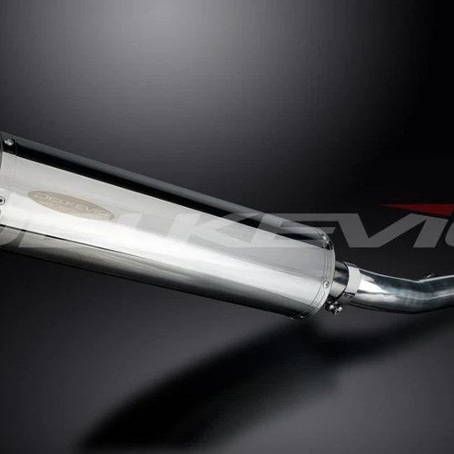 Delkevic 18" Stainless Oval Muffler Slip On - Honda CBR600 F4i 2001-2006 Exhaust