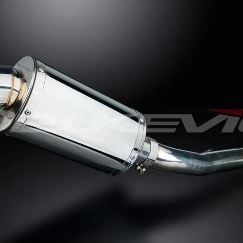 Delkevic 9" Stainless Oval Muffler Slip On - Honda CBR600 F4i 2001-2006 Exhaust