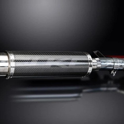 Delkevic 14" Carbon Fiber Round Muffler Slip On - Honda NT650 Hawk 1988-1993