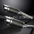 Delkevic 8" Carbon Round Slip On Mufflers - Kawasaki ZZR1200 2002-2005 Exhaust