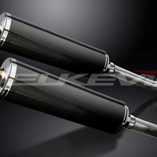 Delkevic 18" Carbon Oval Mufflers - Suzuki Hayabusa GSX1300R 2008-2017 Exhaust