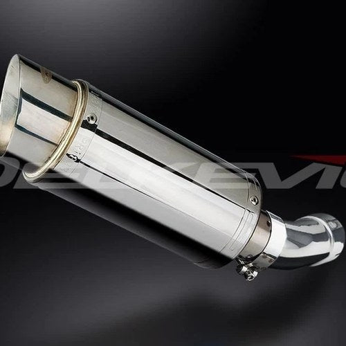Delkevic 8" Stainless Round Muffler - Suzuki SV650 2003-2012 Exhaust