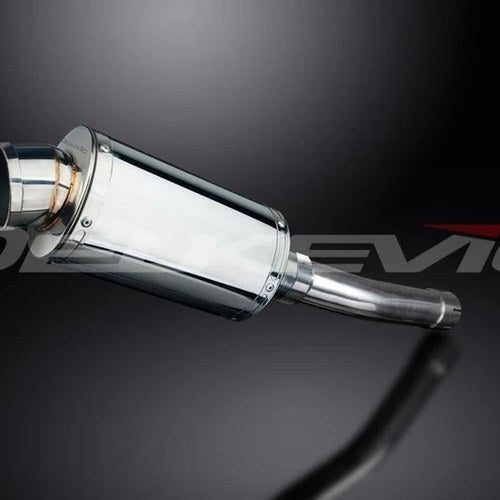 Delkevic 9" Stainless Oval Slip On Muffler - Suzuki GSX-R600 2001-2003 Exhaust