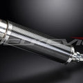 Delkevic 14" Carbon Round Slip On Muffler - Suzuki SV650 2003-2012 Exhaust
