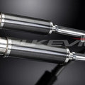 Delkevic 14" Carbon Round Slip On Mufflers - Yamaha FJR1300 2001-2005 Exhaust