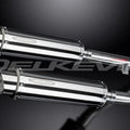 Delkevic 14" Stainless Round Slip On Mufflers - Yamaha FJR1300 2001-2005 Exhaust