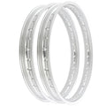 Rising Sun Silver Aluminum Rim Set - Honda C70 C70K Honda 70 - 1970 - 1973