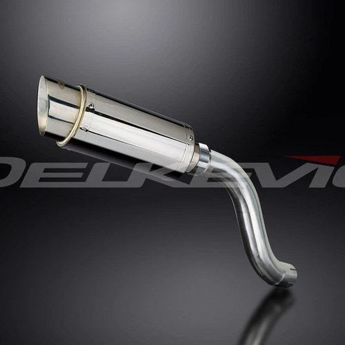 Delkevic 8" Stainless Round Muffler - Triumph Speed Triple 955i - 02-04 Exhaust