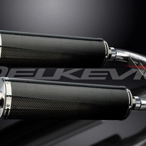 Delkevic 18" Carbon Fiber Oval Mufflers - Triumph Trophy 1200 - 95-03 Exhaust