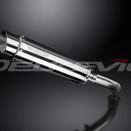 Delkevic 14" Stainless Steel Round Slip-On Muffler - BMW K1200GT - 06-12 Exhaust