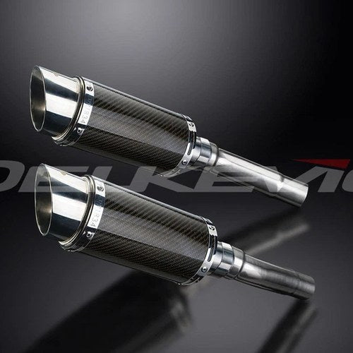 Delkevic 8" Carbon Fiber Round Mufflers - Ducati Monster 620 ie - 02-06 Exhaust