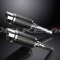 Delkevic 8" Carbon Fiber Round Mufflers - Ducati Monster 620 ie - 02-06 Exhaust
