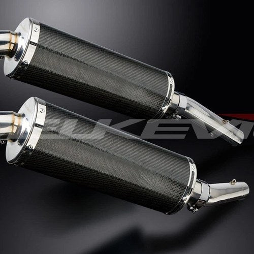 Delkevic 14" Carbon Fiber Oval Mufflers Aprilia Rsv 1000 R Factory 03-10 Exhaust