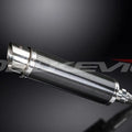 Delkevic 14" Carbon Fiber Round Muffler - Kymco Downtown 300i - 11-16 Exhaust