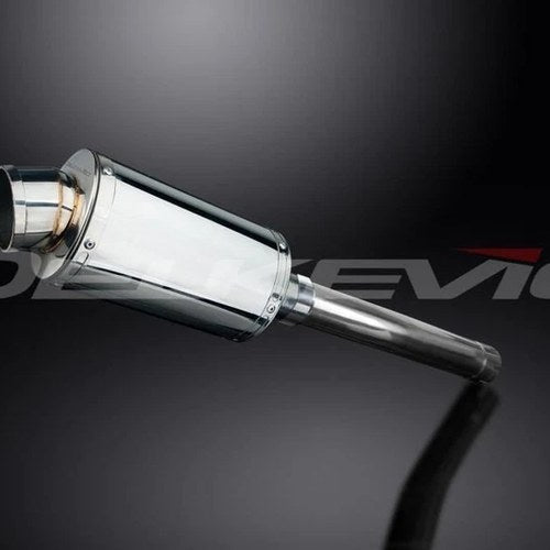 Delkevic 9" Stainless Oval Muffler - Yamaha FZR1000 Exup 1989-1995 Exhaust