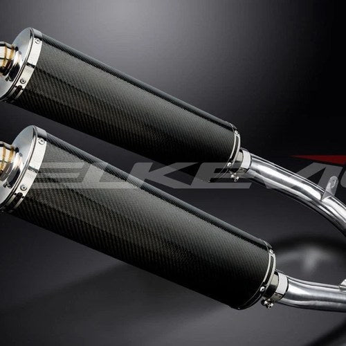 Delkevic 18" Carbon Fiber Oval Mufflers Honda VTR1000F Super Hawk 97-03 Exhaust
