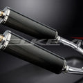 Delkevic 18" Carbon Fiber Oval Mufflers Honda VTR1000F Super Hawk 97-03 Exhaust