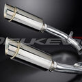 Delkevic 8" Stainless Round Mufflers - Honda VTR1000F Super Hawk - 97-03 Exhaust