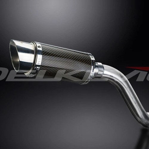 Delkevic 8" Mini Carbon Fiber Round Muffler - Honda VFR750 - 1994-1997 Exhaust