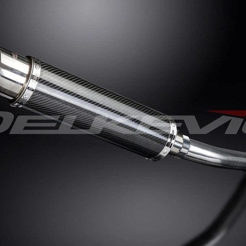 Delkevic 14" Carbon Fiber Round Slip-On Muffler - Suzuki GSX-R750 01-03 Exhaust