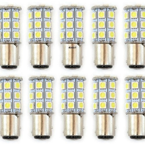Set of 10 - LED Bulbs - 27 Smd - 1157 - Yellow - RV Camper Car Truck Motorcycle