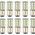 Set of 10 - LED Bulbs - 27 Smd - 1157 - Yellow - RV Camper Car Truck Motorcycle
