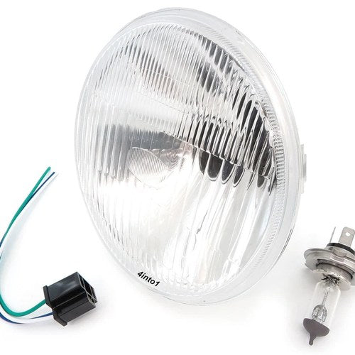 7" H4 Halogen Universal Motorcycle Headlight Honda Suzuki Yamaha Kawasaki Harley