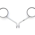 Set of 2 Universal Round Chrome Motorcycle Mirrors - 8mm - Honda Early Style