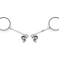 Set of 2 Universal Chrome 4" Clamp-On Mirrors - 8" Long Stem - Kawasaki 7/8" 1"