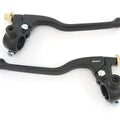 Suzuki GP Lever Perch Set w/ Mirror Mounts - Clutch + Drum Brake - Black - 7/8"