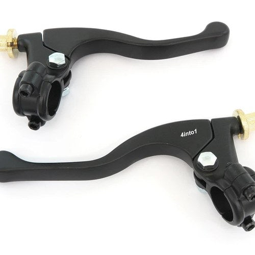 Suzuki Shorty Lever Perch Assembly Set - Clutch + Drum Brake - Black - 7/8"