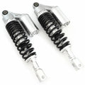 Silver & Black Remote Reservoir Rear Air Shocks Eye To Clevis 320 - 330mm Honda