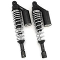 Black & Chrome Remote Reservoir Shocks - Eye To Clevis - 350-360mm for Honda