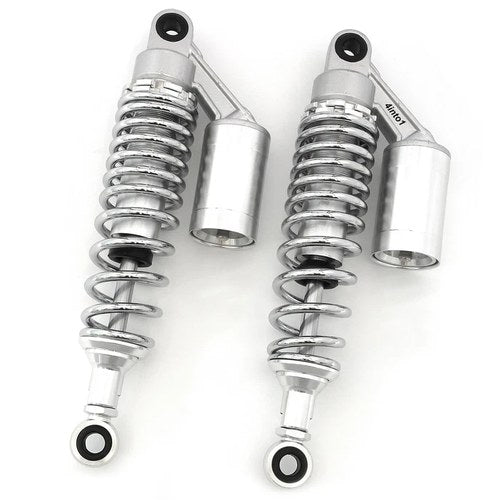 Silver & Chrome Remote Reservoir Shocks - Eye To Eye - 310-320mm for Honda