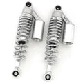Silver & Chrome Remote Reservoir Shocks - Eye To Eye - 310-320mm for Kawasaki