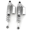Silver & Chrome Remote Reservoir Rear Air Shocks - 340mm - 350mm 13.5" Yamaha