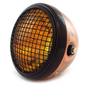 7" Side Mount Motorcycle H4 Halogen Headlight - Bronze Gloss Matte Black Grill