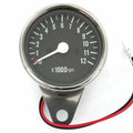Mini Mechanical Motorcycle Tachometer Tach 12K Rpm - Chrome & Black - 1:4