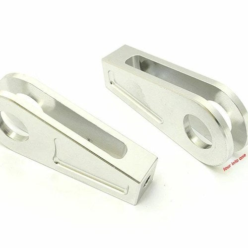 TTR400 Aluminum Anodized Chain Adjuster Set - Silver - CB350F CB360 CB400