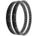 Rising Sun Black Aluminum Rim Set - Honda C102 CA102 Super Cub 50 - 1960 - 1969