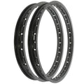 Rising Sun Black Aluminum Rim Set - Honda C105T CA105T Trail 55 - 1962 - 1965