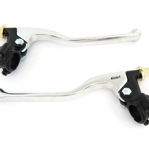 Yamaha GP Motorcycle Lever Perch Set Clutch + Drum Brake Black & Chrome - 7/8"