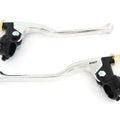 Yamaha GP Motorcycle Lever Perch Set Clutch + Drum Brake Black & Chrome - 7/8"