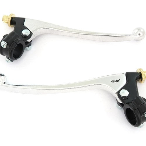 Yamaha Clutch + Drum Brake Lever Perch Assembly Set Black Chrome 7/8" Handlebar