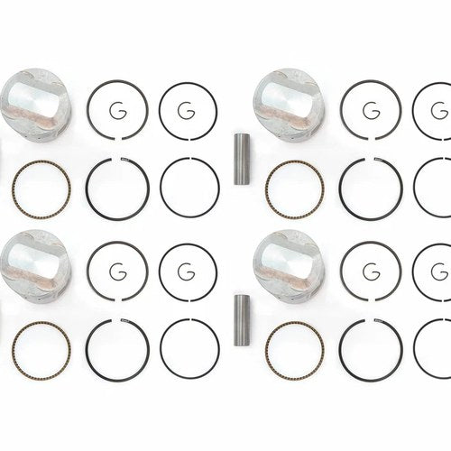 4 Piston Kits - Oversize 0.25mm - Honda CB750 CB750F Dohc - Rings Clips & Pins