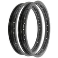 Rising Sun Black Aluminum Rim Set - Honda CB72 Hawk 250 - 1961 - 1966